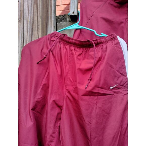 Vintage Nike Track Suit Burgundy-White Stripe/Gray - Size XL - Picture 4 of 14